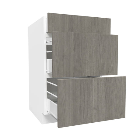 3 Drawer Base Cabinet| Matrix Silver | 21W x 34.5H x 24D - BUILDMYPLACE