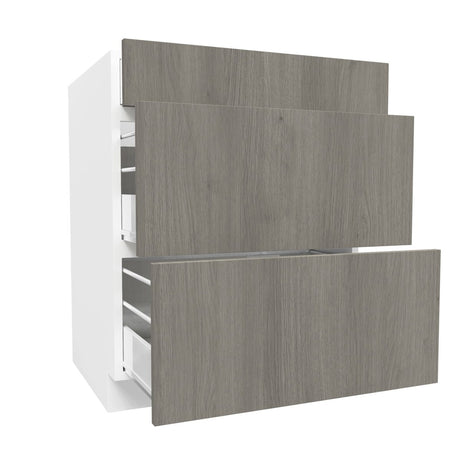 3 Drawer Base Cabinet| Matrix Silver | 27W x 34.5H x 24D - BUILDMYPLACE