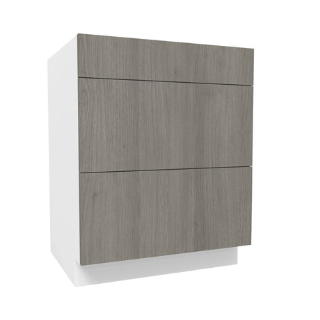 3 Drawer Base Cabinet| Matrix Silver | 27W x 34.5H x 24D - BUILDMYPLACE