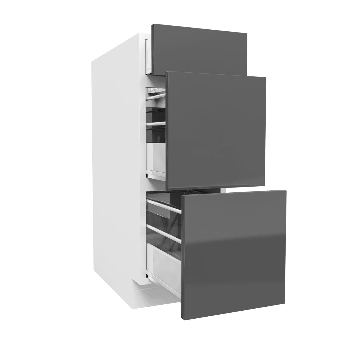 3 Drawer Base Cabinet | Milano Slate | 12W x 34.5H x 24D - BUILDMYPLACE