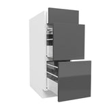 3 Drawer Base Cabinet | Milano Slate | 12W x 34.5H x 24D - BUILDMYPLACE