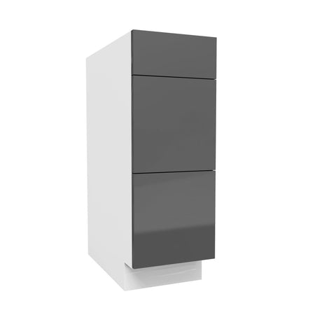 3 Drawer Base Cabinet | Milano Slate | 12W x 34.5H x 24D - BUILDMYPLACE