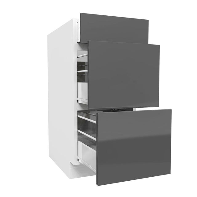 3 Drawer Base Cabinet | Milano Slate | 15W x 34.5H x 24D - BUILDMYPLACE