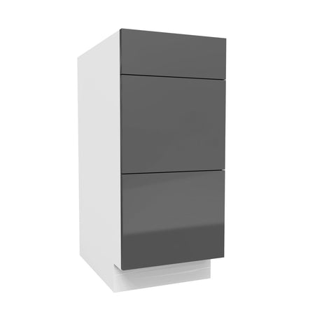 3 Drawer Base Cabinet | Milano Slate | 15W x 34.5H x 24D - BUILDMYPLACE