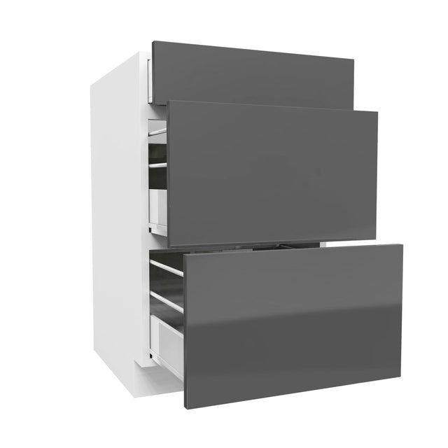 3 Drawer Base Cabinet | Milano Slate | 21W x 34.5H x 24D - BUILDMYPLACE