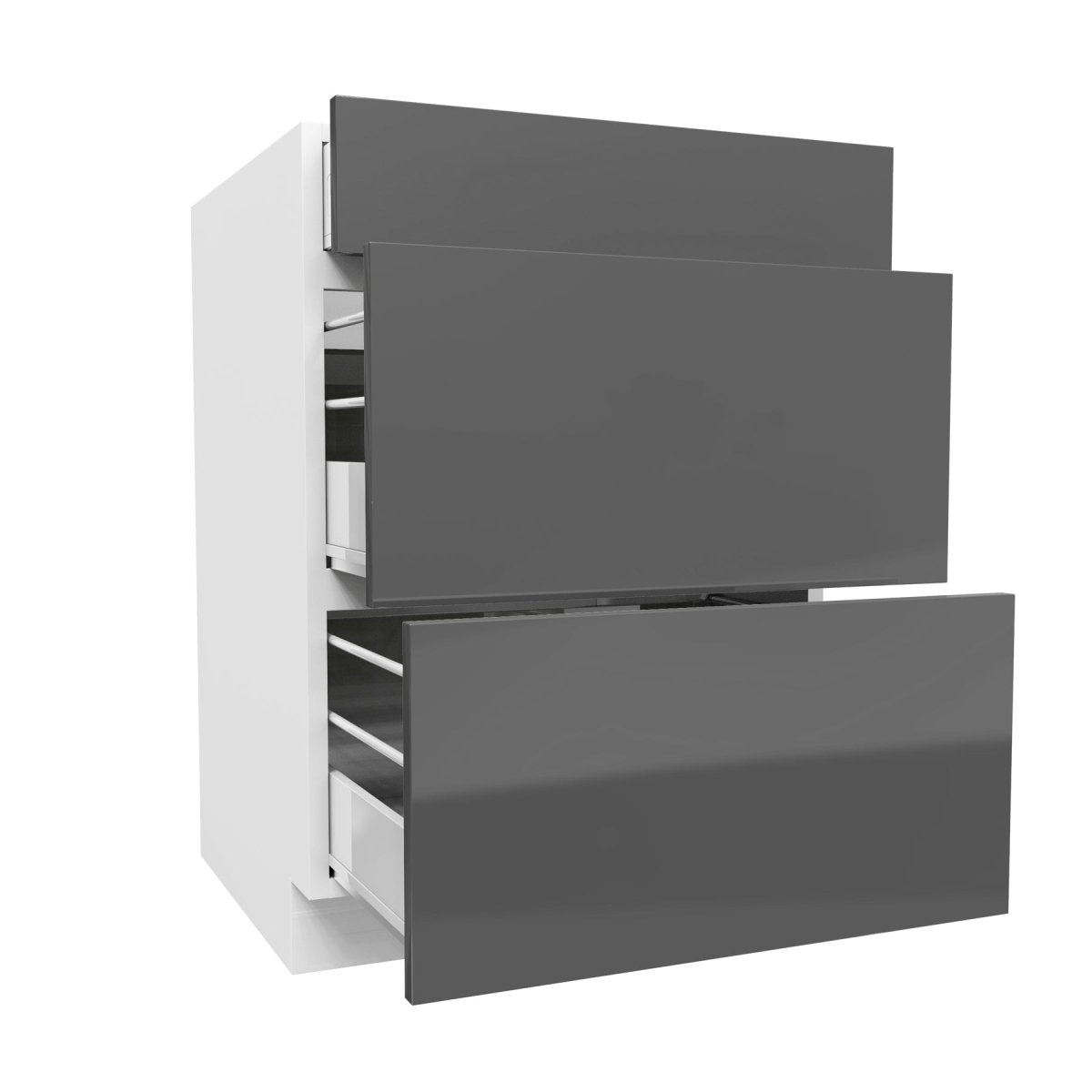 3 Drawer Base Cabinet | Milano Slate | 24W x 34.5H x 24D - BUILDMYPLACE