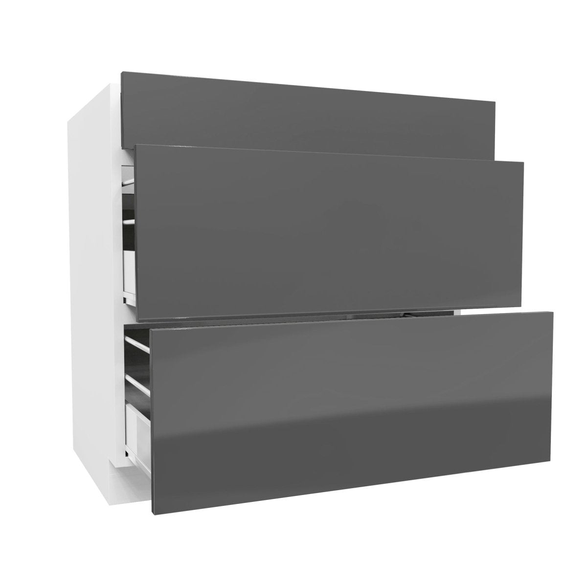 3 Drawer Base Cabinet | Milano Slate | 33W x 34.5H x 24D - BUILDMYPLACE