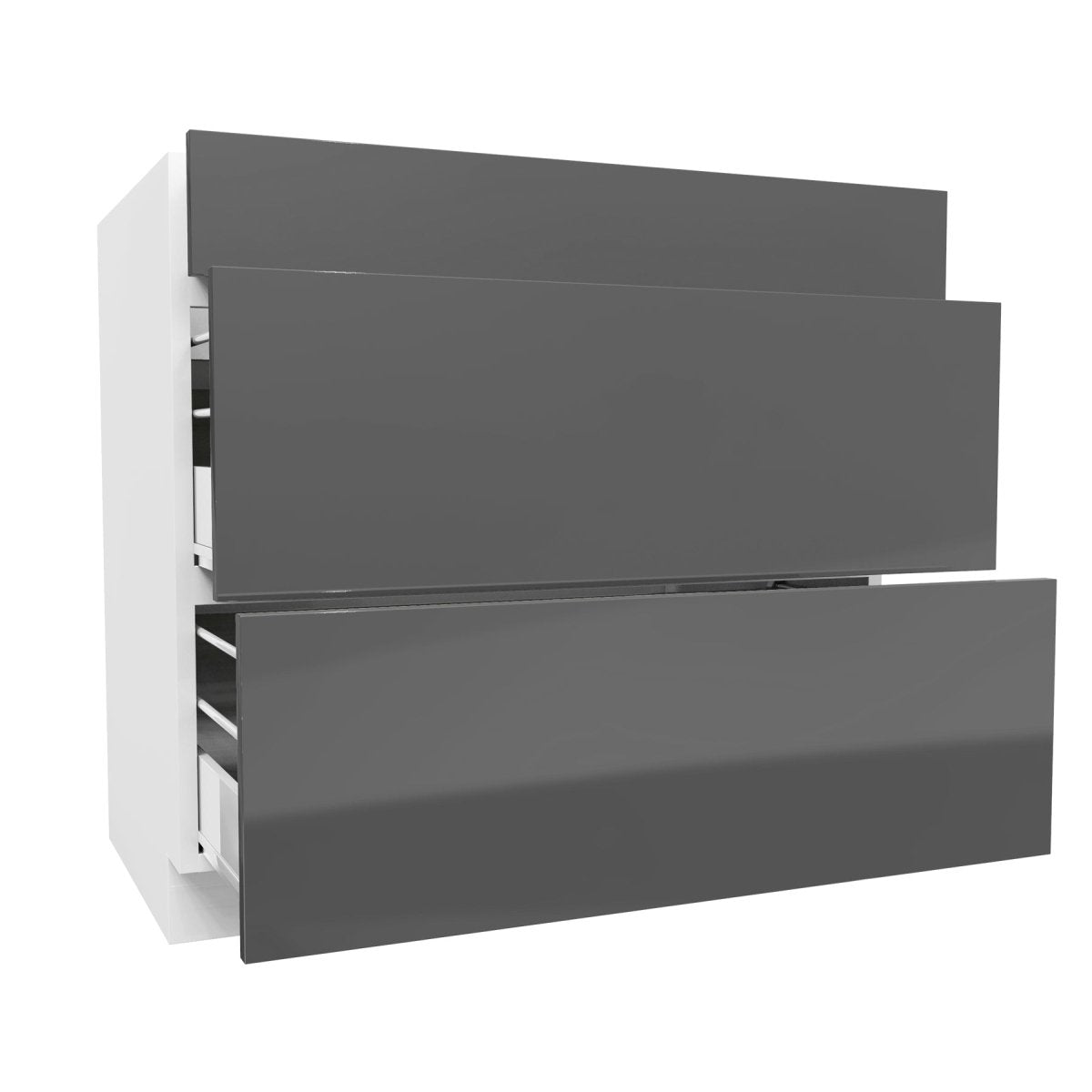 3 Drawer Base Cabinet | Milano Slate | 36W x 34.5H x 24D - BUILDMYPLACE