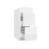 3 Drawer Base Cabinet | Milano White | 12W x 34.5H x 24D - BUILDMYPLACE