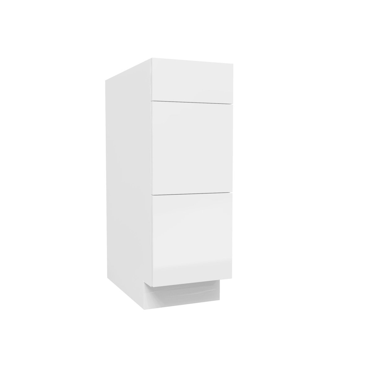 3 Drawer Base Cabinet | Milano White | 12W x 34.5H x 24D - BUILDMYPLACE