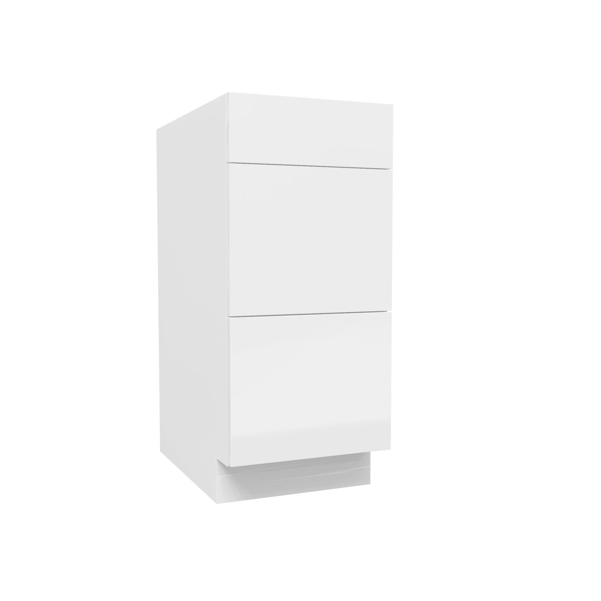 3 Drawer Base Cabinet | Milano White | 15W x 34.5H x 24D - BUILDMYPLACE