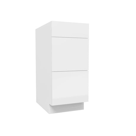 3 Drawer Base Cabinet | Milano White | 15W x 34.5H x 24D - BUILDMYPLACE