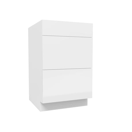 3 Drawer Base Cabinet | Milano White | 21W x 34.5H x 24D - BUILDMYPLACE