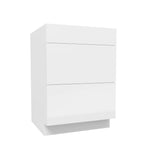 3 Drawer Base Cabinet | Milano White | 24W x 34.5H x 24D - BUILDMYPLACE