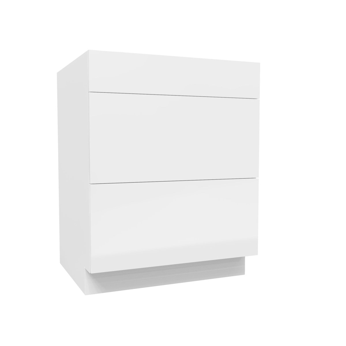 3 Drawer Base Cabinet | Milano White | 27W x 34.5H x 24D - BUILDMYPLACE