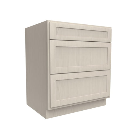 3 Drawer Base Kitchen Cabinet | Elegant Stone | 30W x 34.5H x 24D - BUILDMYPLACE