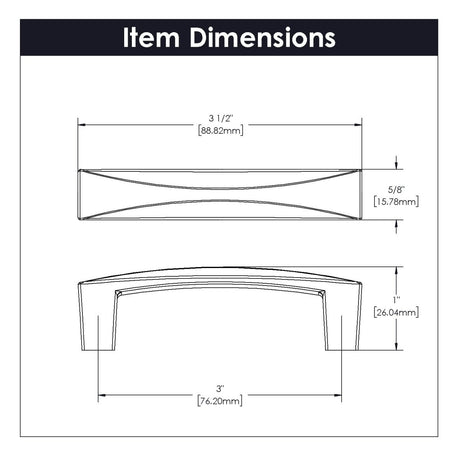 3 Inch cabinet handles Center to Center - Hickory Hardware - BUILDMYPLACE