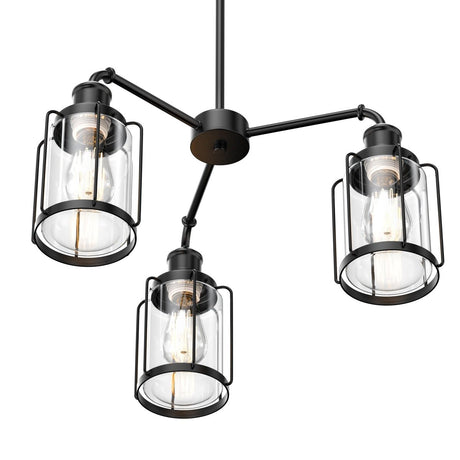 3 - Light Birdcage Chandelier Lighting Fixture, Kitchen Island Light Fixtures, Matte Black Finish, E26 Base, 3 Years Warranty - BUILDMYPLACE