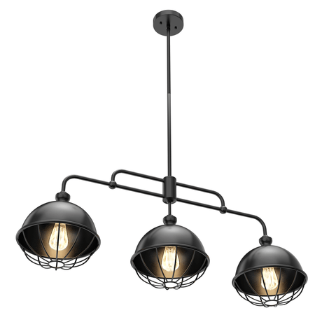 3 - Light Island Pendant Light Fixture, Black Finish, E26 Base - BUILDMYPLACE