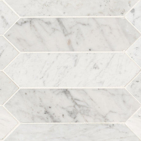 3" X 12" Carrara White Picket Tile Honed Mosaic Wall Tile (8.9SQ FT/CTN) - BUILDMYPLACE