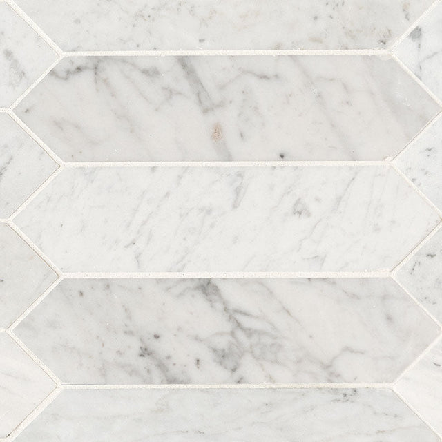 3" X 12" Carrara White Picket Tile Honed Mosaic Wall Tile (8.9SQ FT/CTN) - BUILDMYPLACE