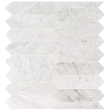 3" X 12" Carrara White Picket Tile Honed Mosaic Wall Tile (8.9SQ FT/CTN) - BUILDMYPLACE