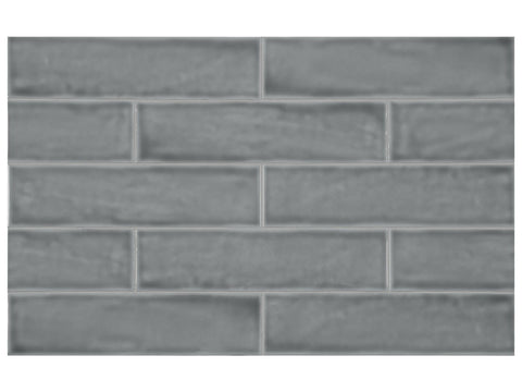 3 x 12 in Teramoda Charcoal Glossy Pressed Glazed Ceramic Tile