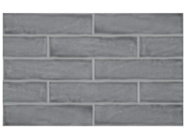 3 x 12 in Teramoda Charcoal Glossy Pressed Glazed Ceramic Tile - BUILDMYPLACE