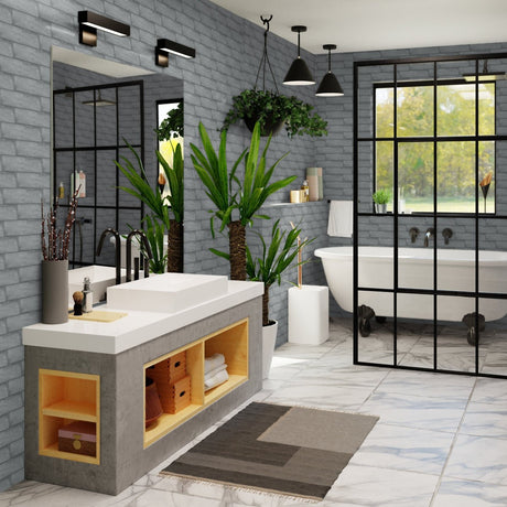 3 x 12 in Teramoda Charcoal Glossy Pressed Glazed Ceramic Tile - BUILDMYPLACE