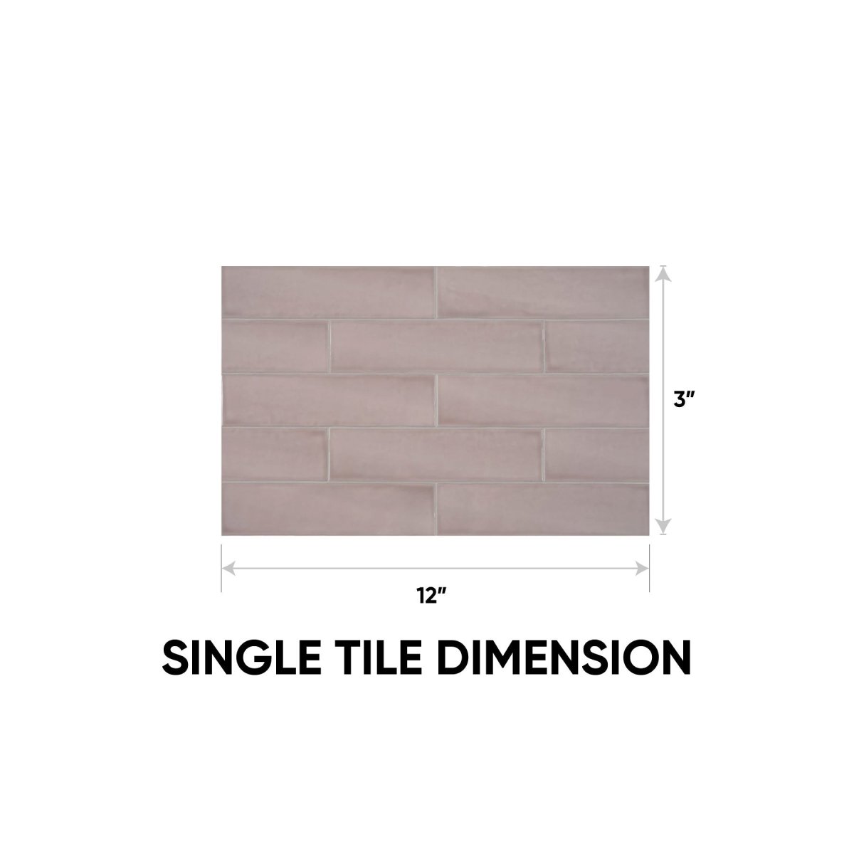 3 x 12 in. Teramoda Petal Pink Glossy Pressed Glazed Ceramic Tile - BUILDMYPLACE