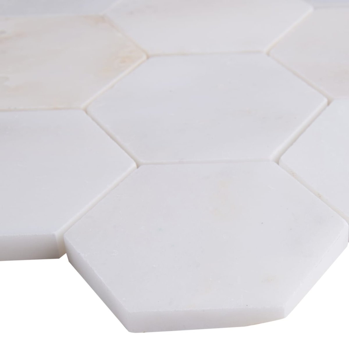 3" X 3" Hexagon Greecian White Polished Mosaic Tile (10.6SQ FT/CTN) - BUILDMYPLACE