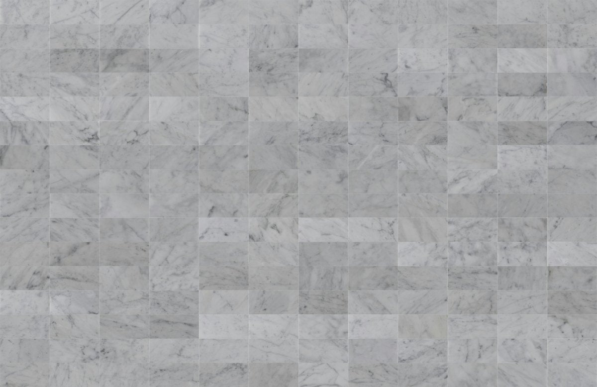 3 X 6 in. Bianco Carrara White Honed Marble Tile - BUILDMYPLACE