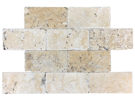 3 X 6 In Picasso Tumbled Travertine - BUILDMYPLACE