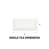 3 x 6 in. Soho Canvas White Beveled Glossy Pressed Glazed Ceramic Wall Tile - BUILDMYPLACE