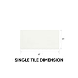 3 x 6 in. Soho Canvas White Glossy Pressed Glazed Ceramic Wall Tile - BUILDMYPLACE