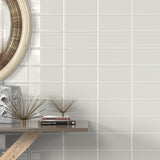 3 x 6 in. Soho Halo Grey Glossy Pressed Glazed Ceramic Wall Tile - BUILDMYPLACE