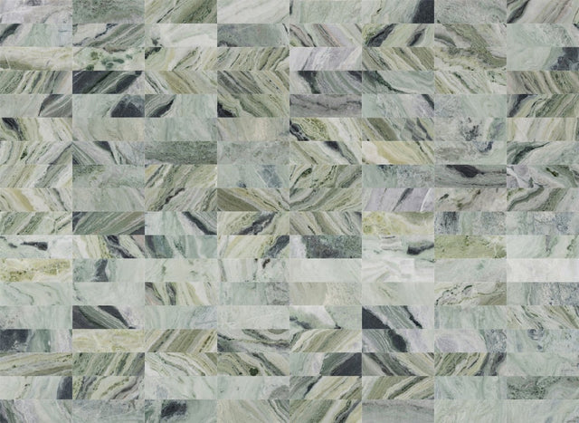 3 X 9 in. Emerald Green Honed Tumbled Marble Tile - BUILDMYPLACE