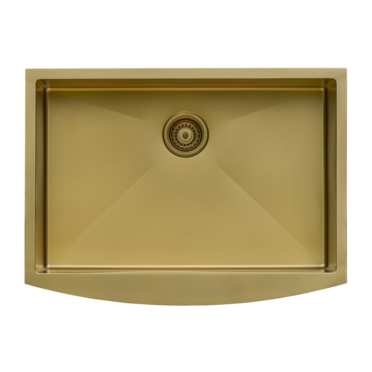 30 - inch Apron - Front Farmhouse Kitchen Sink - Brass Tone Matte Gold Stainless Steel Single Bowl - BUILDMYPLACE