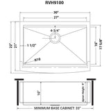 30 - inch Apron - front Workstation Farmhouse Kitchen Sink 16 Gauge Stainless Steel Single Bowl - BUILDMYPLACE