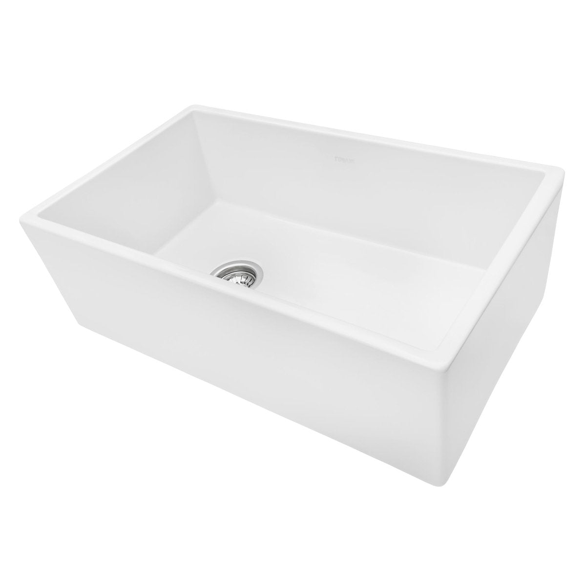 30 - inch Fireclay Farmhouse Offset Drain Kitchen Sink Single Bowl White - BUILDMYPLACE