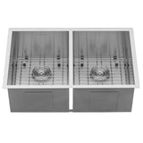 30 - inch Undermount 50/50 Double Bowl Zero Radius 16 Gauge Stainless Steel Kitchen Sink - BUILDMYPLACE