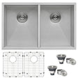 30 - inch Undermount 50/50 Double Bowl Zero Radius 16 Gauge Stainless Steel Kitchen Sink - BUILDMYPLACE