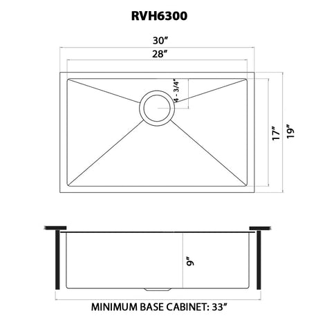 30 - inch Undermount Stainless Steel Kitchen Sink 16 Gauge Single Bowl - BUILDMYPLACE