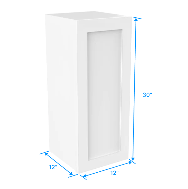 30 inch Wall Cabinet - 12W x 30H x 12D - Aria White Shaker - BUILDMYPLACE