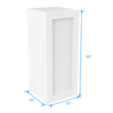 30 inch Wall Cabinet - 12W x 30H x 12D - Aria White Shaker - BUILDMYPLACE