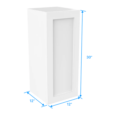 30 inch Wall Cabinet - 12W x 30H x 12D - Aria White Shaker - BUILDMYPLACE