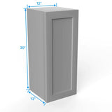 30 inch Wall Cabinet - 12W x 30H x 12D - Grey Shaker Cabinet - BUILDMYPLACE