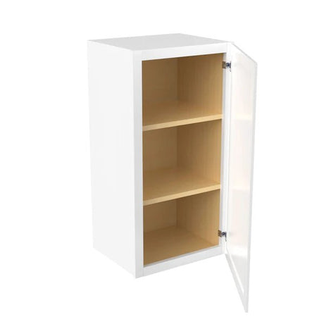 30 inch Wall Cabinet - 15W x 30H x 12D - Aria White Shaker - BUILDMYPLACE