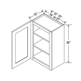 30 inch Wall Cabinet - 15W x 30H x 12D - Charleston White - BUILDMYPLACE