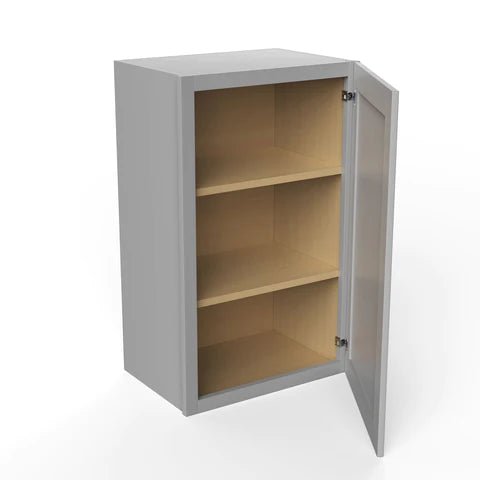 30 inch Wall Cabinet - 18W x 30H x 12D - Grey Shaker Cabinet - BUILDMYPLACE